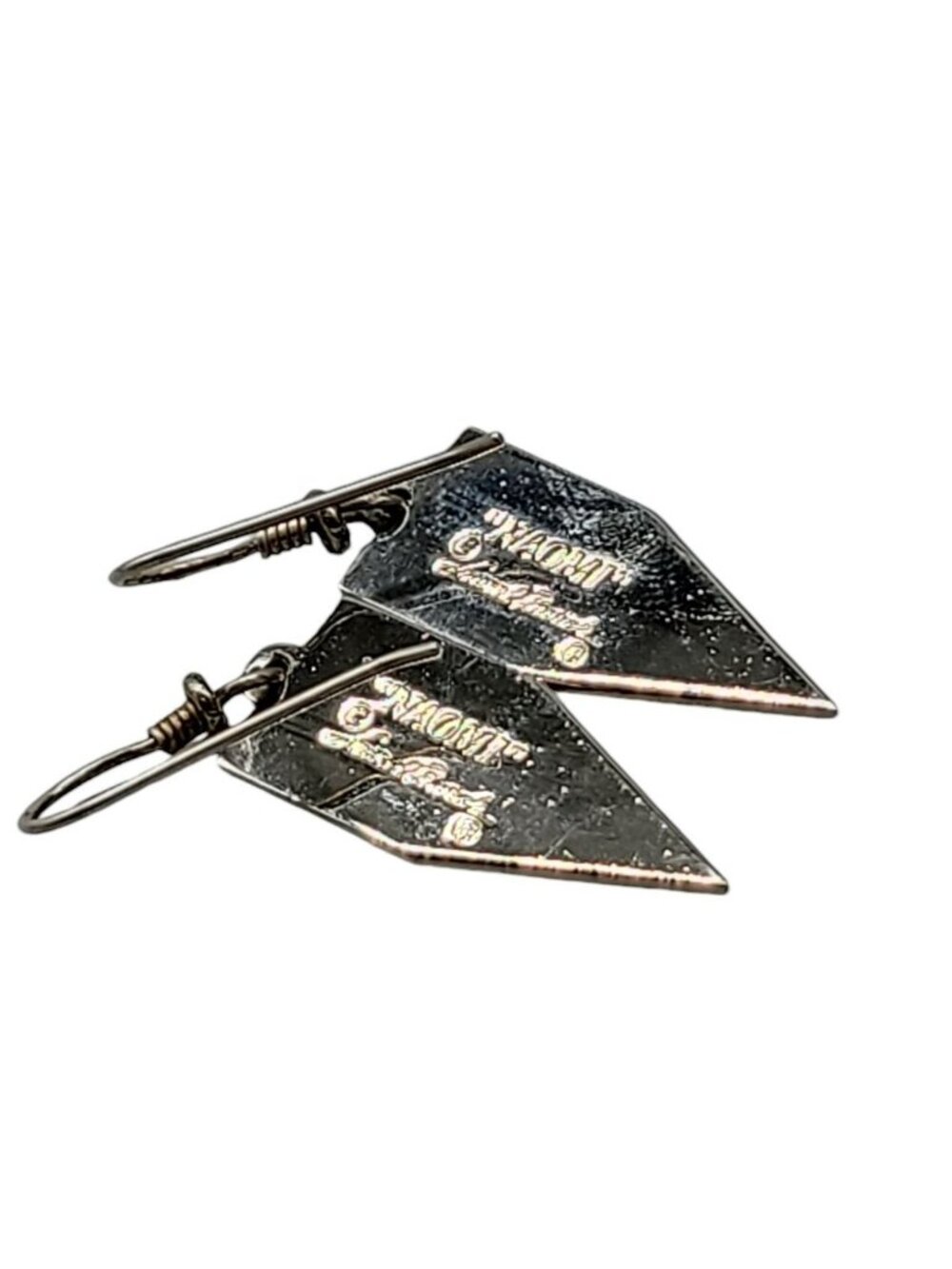 Laurel Burch Naomi Dangling Hook Earrings Enamel Pointed Earrings Vintage - Picture 9 of 11